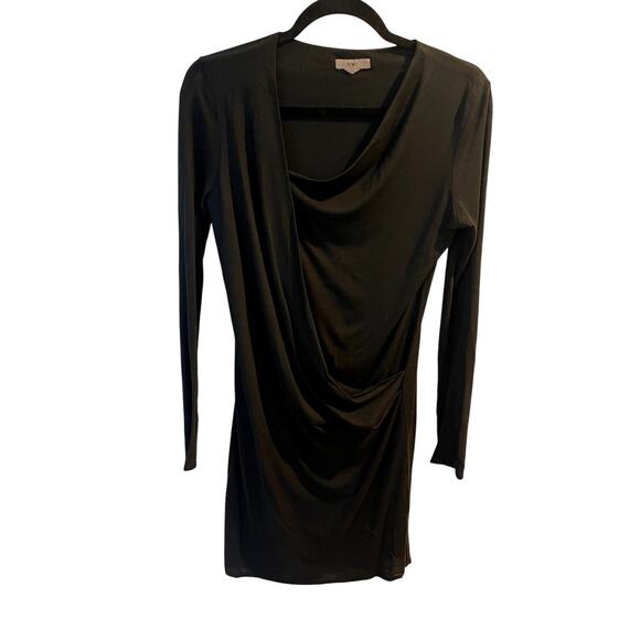 Helmut Helmut Lang Feather Jersey Drape Dress – Black – Size S - Picture 2 of 6